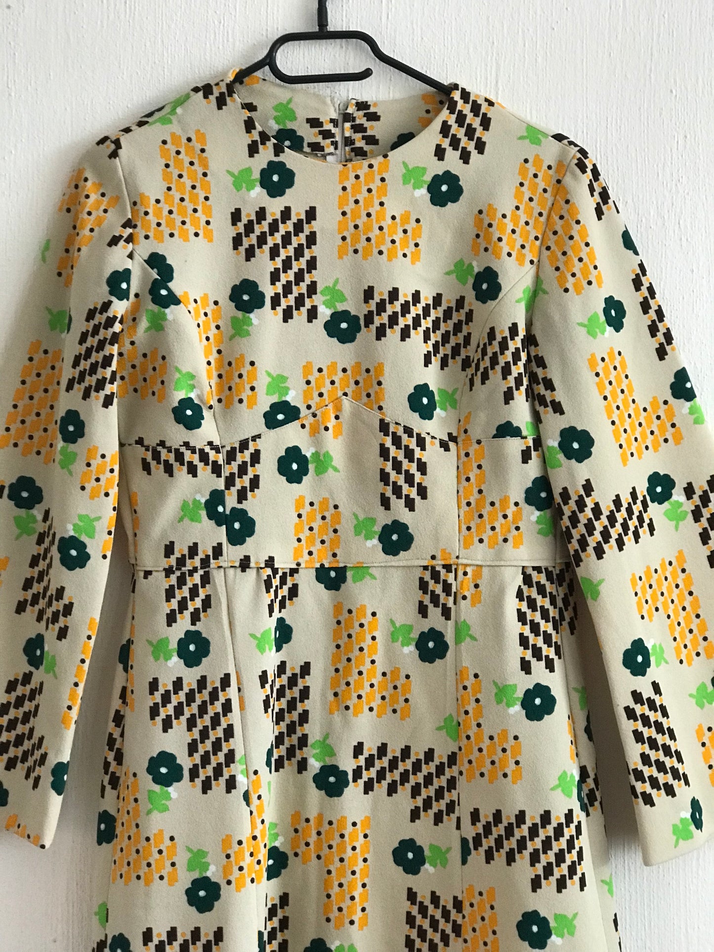 70s retro print dress