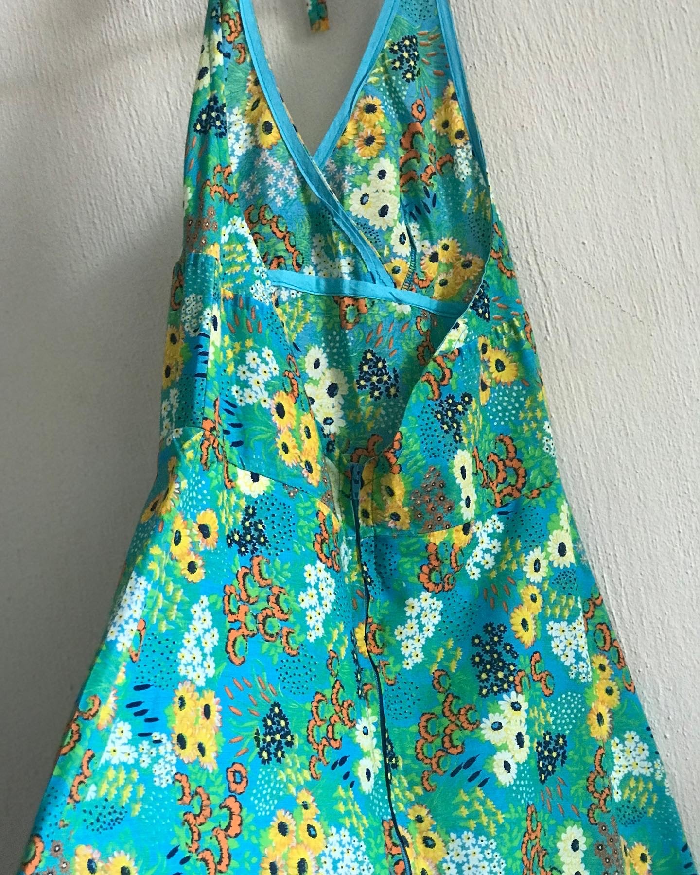 70s open back maxi dress