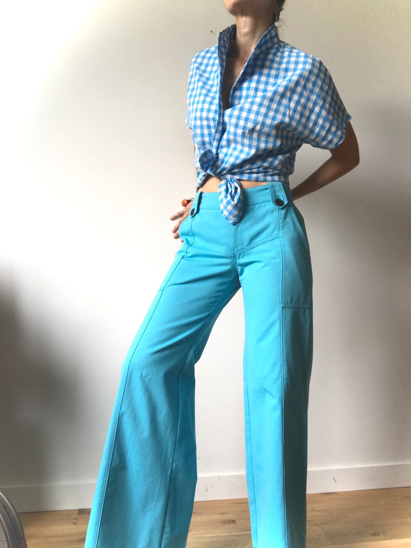 Wide leg flared pants S