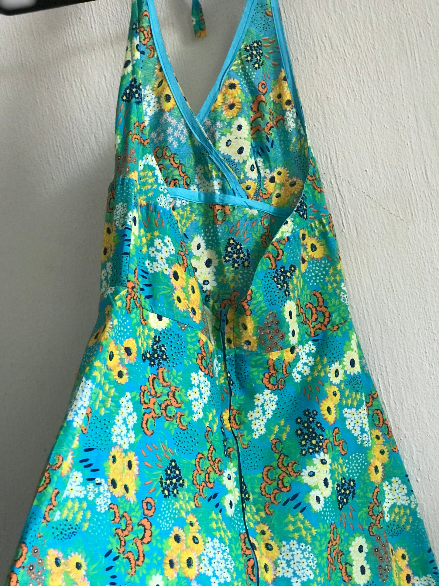 70s open back maxi dress