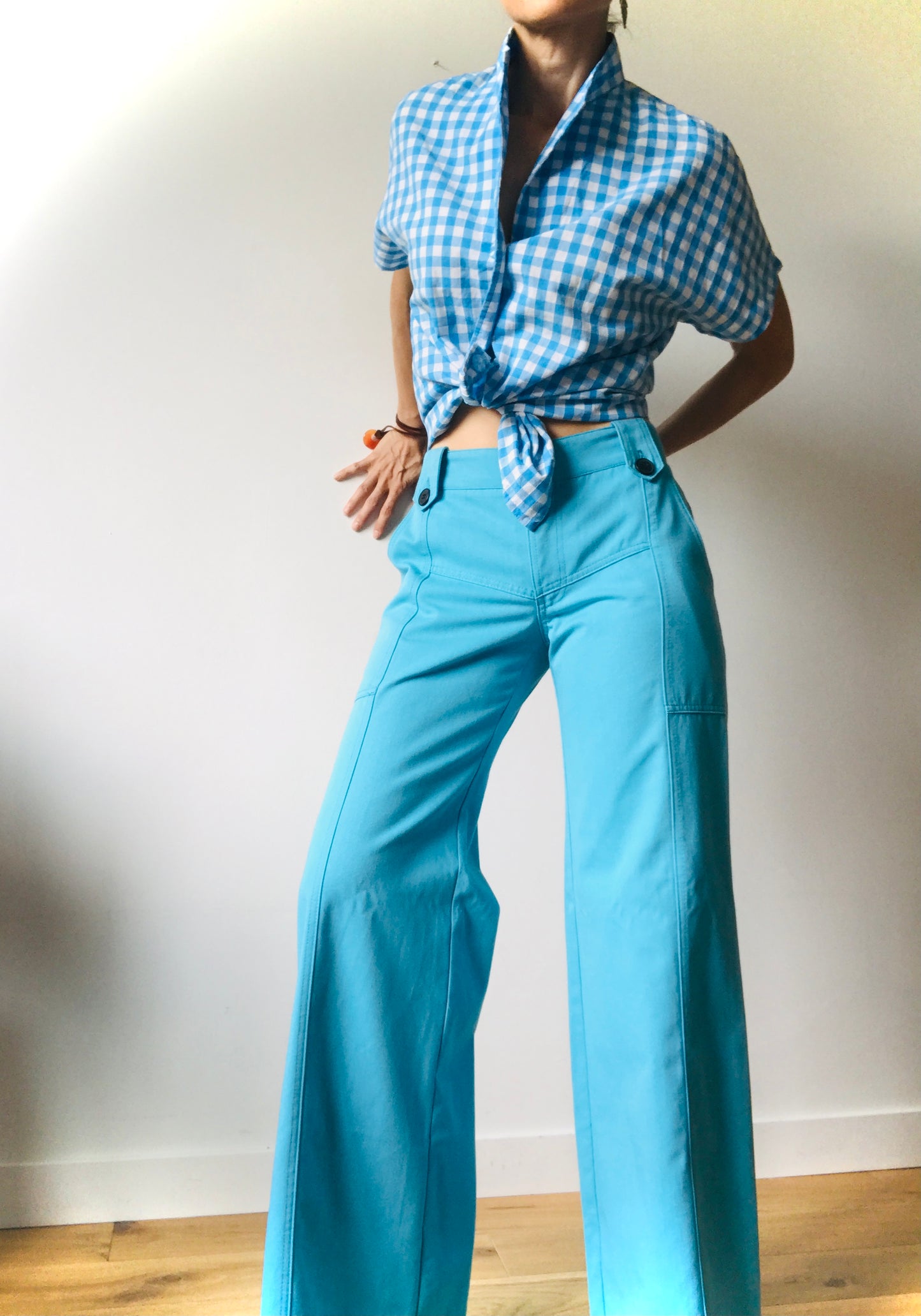 Wide leg flared pants S