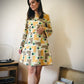 70s retro print dress