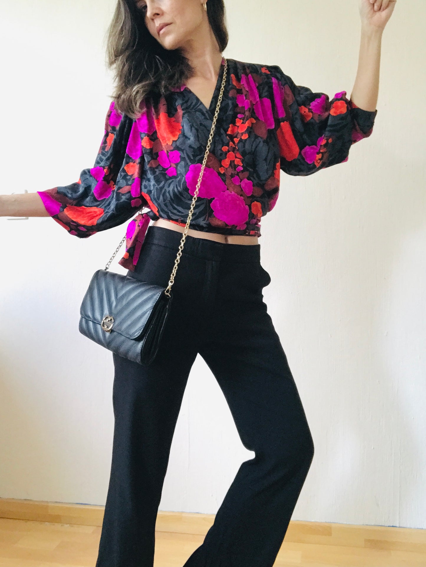 Silk wrap blouse