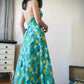 70s open back maxi dress