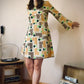 70s retro print dress