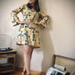 70s retro print dress