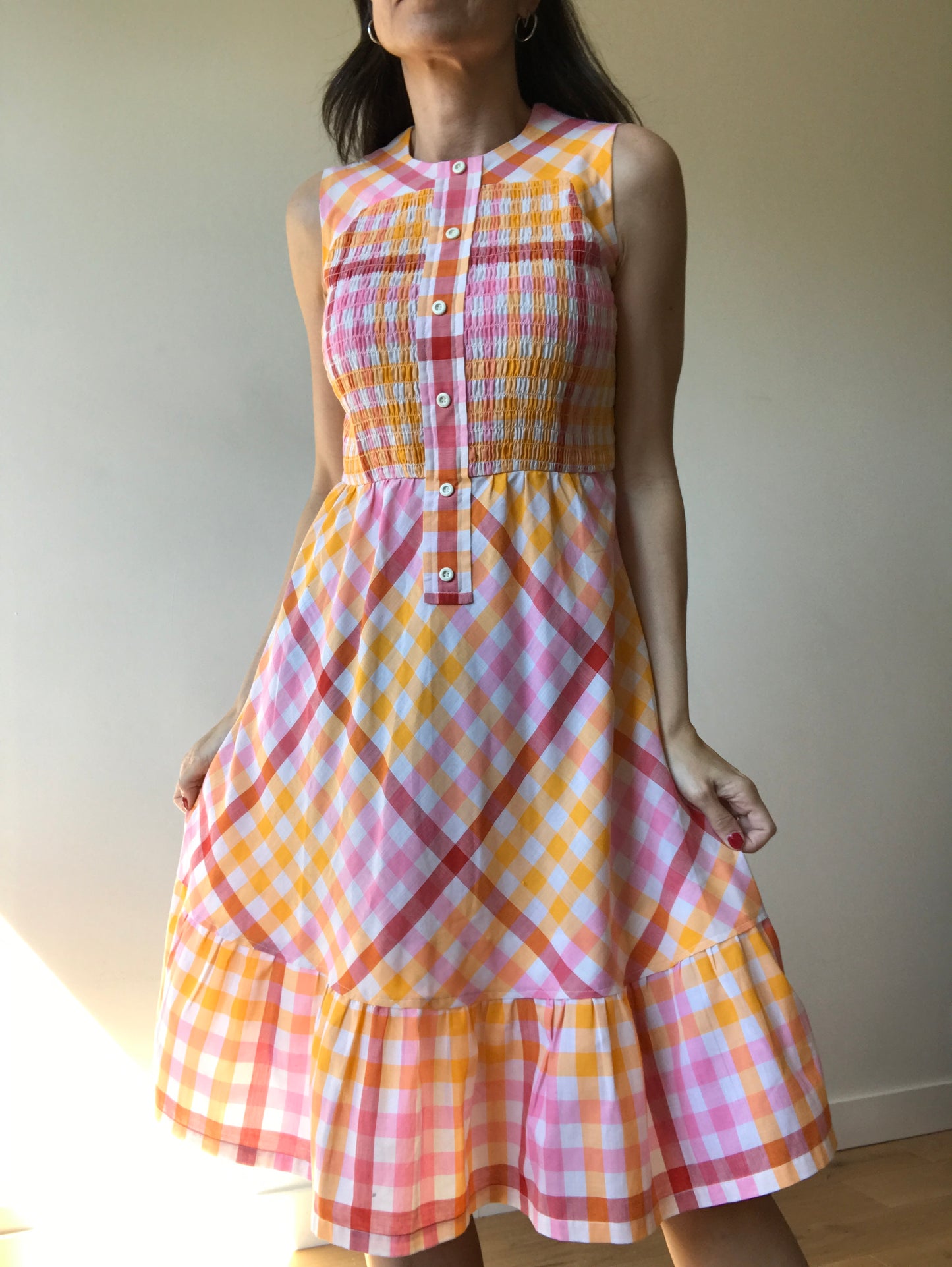 Vintage checkered midi dress