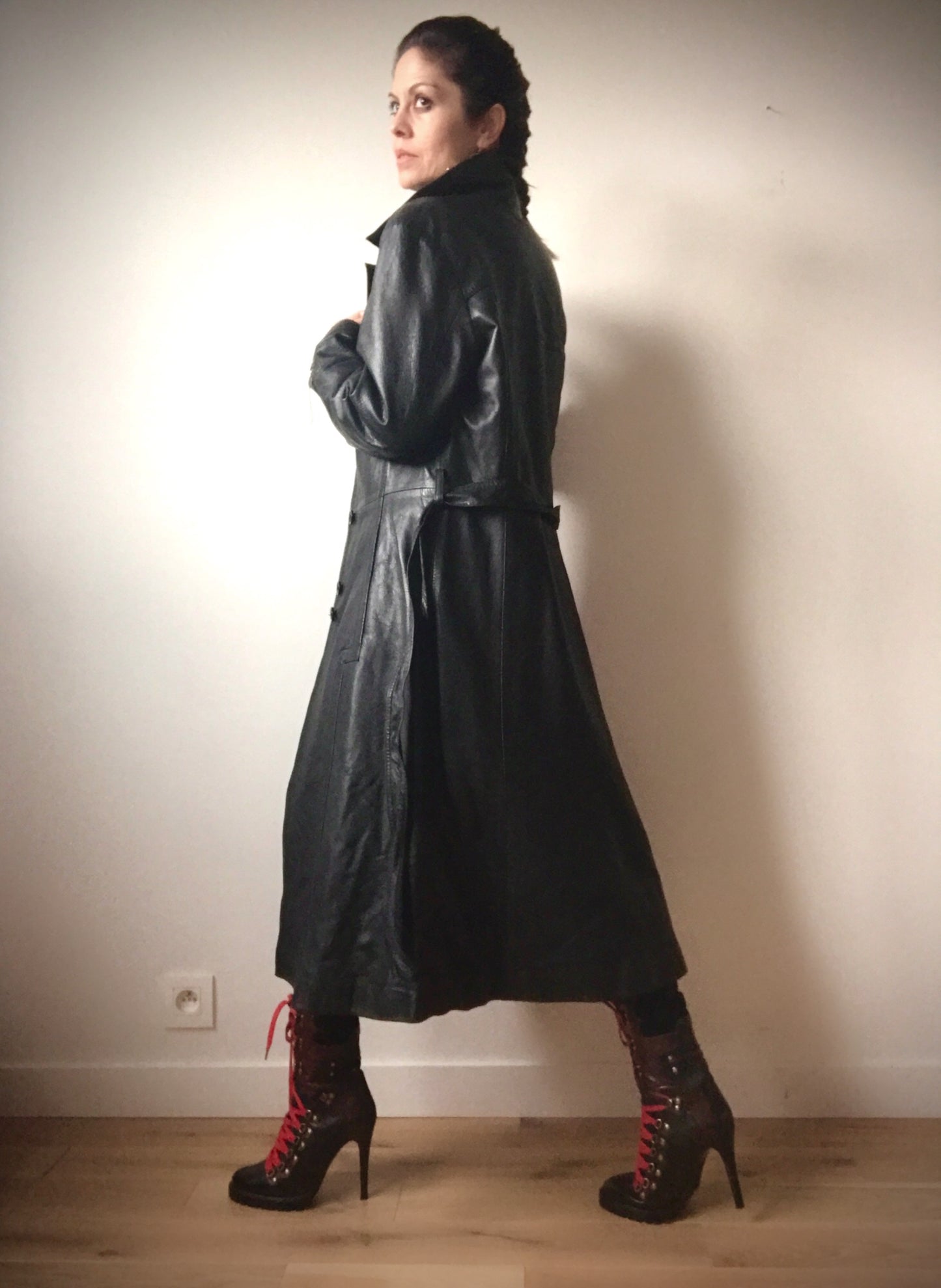 maxi leather coat vintage