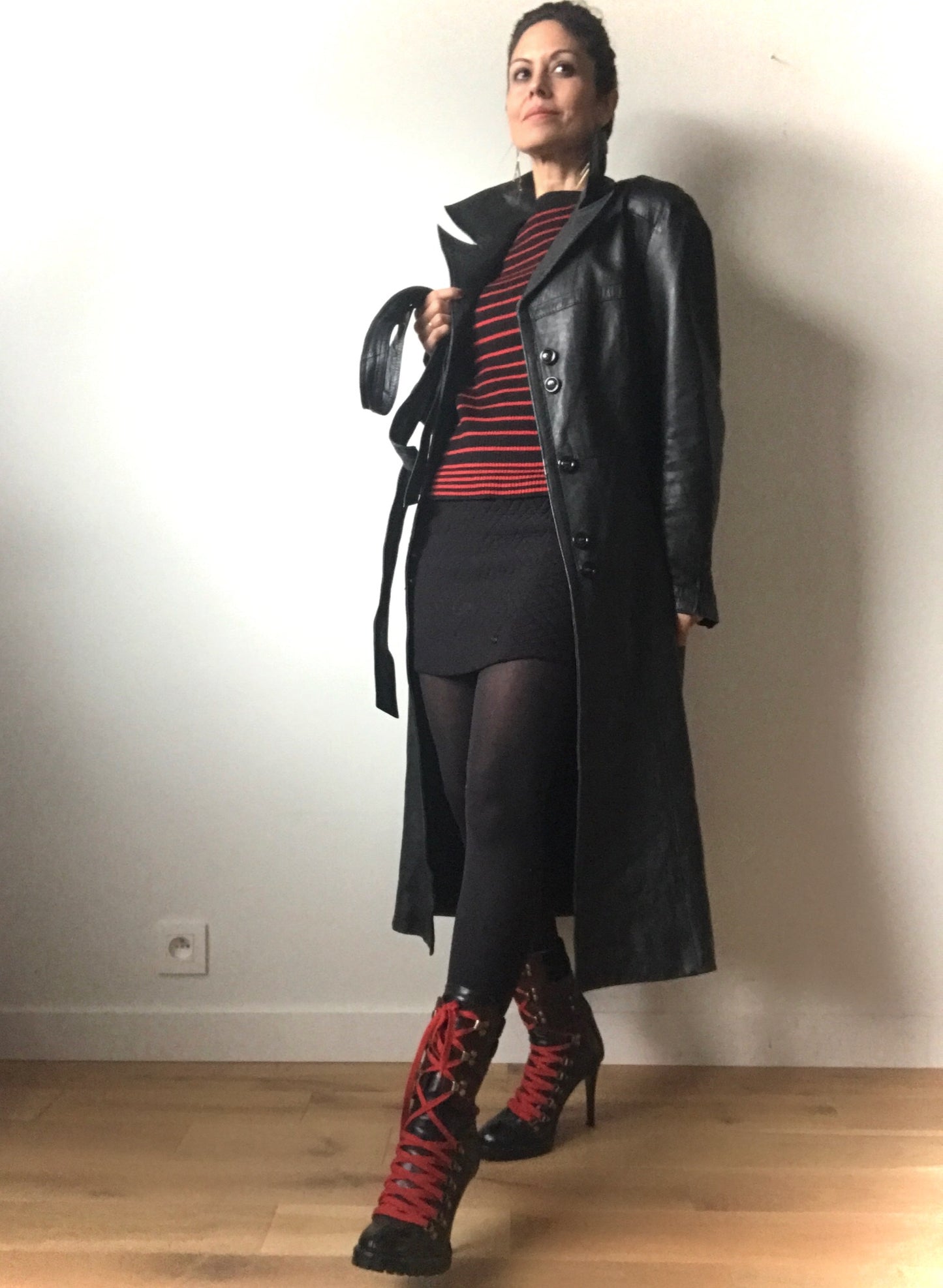 maxi leather coat vintage