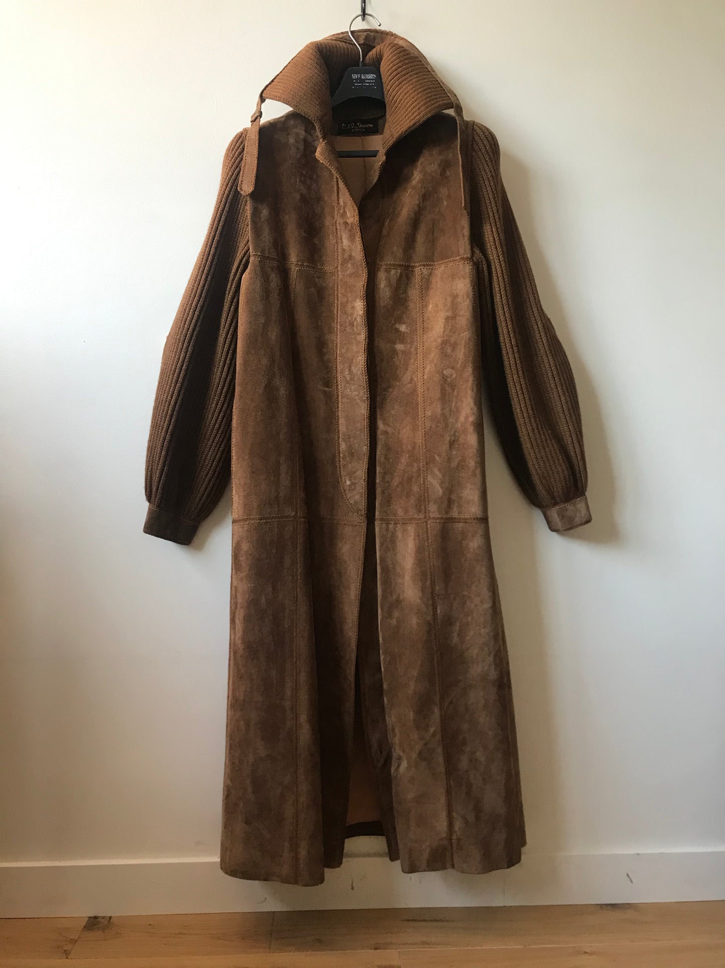 suede maxi coat 80s