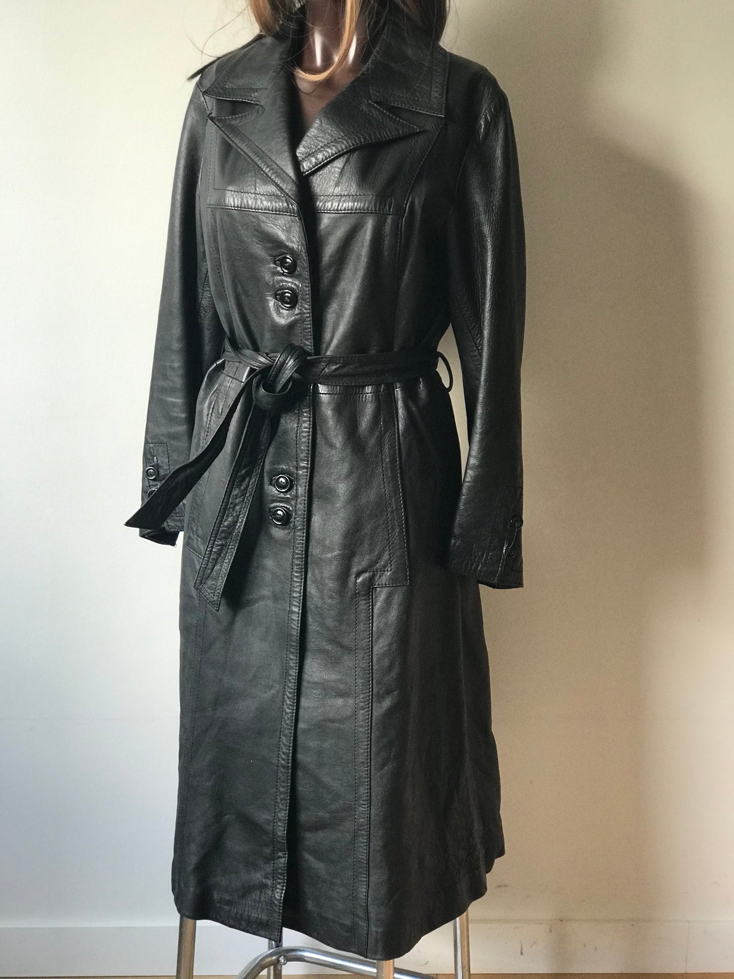 maxi leather coat vintage