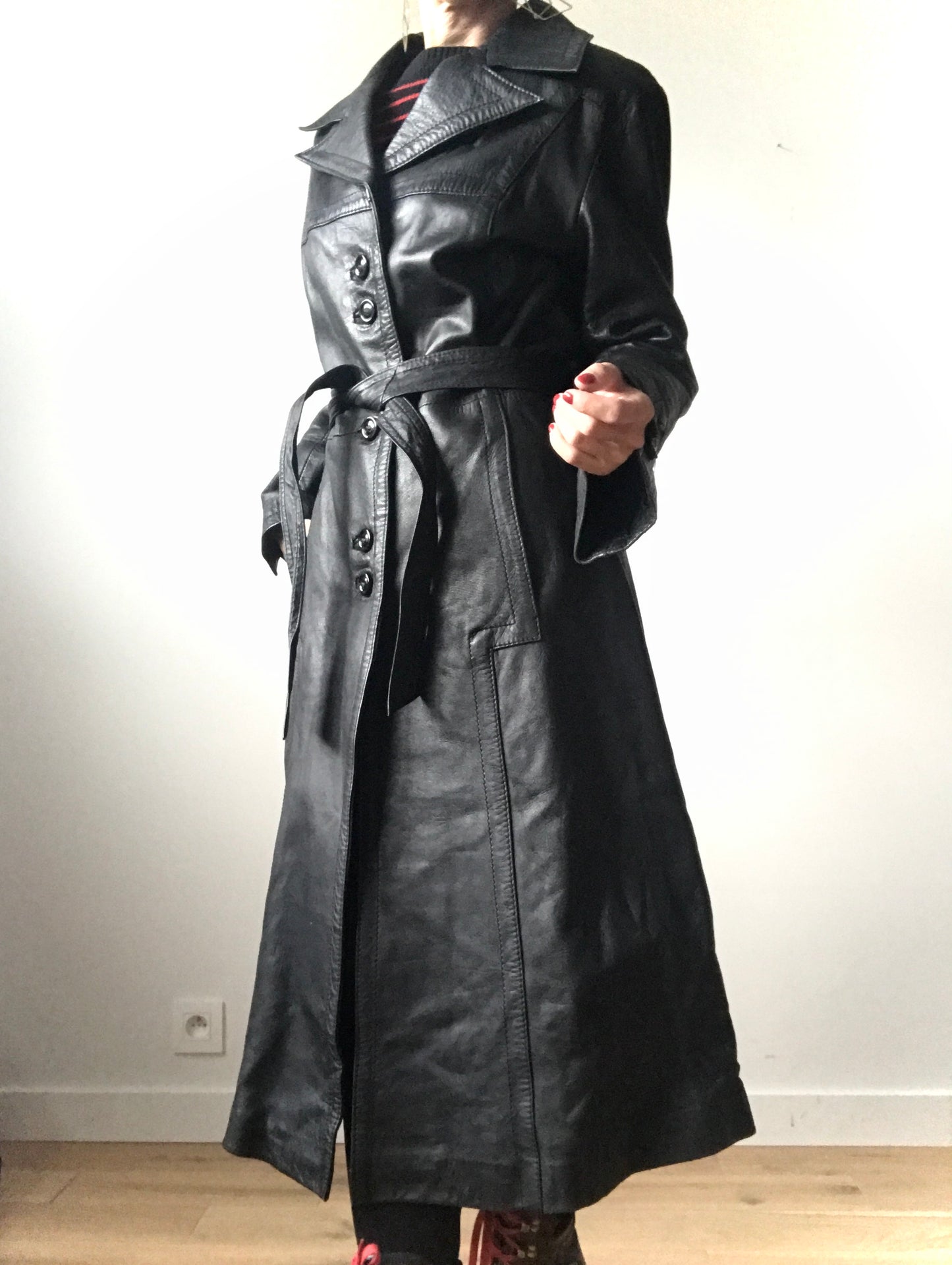 maxi leather coat vintage