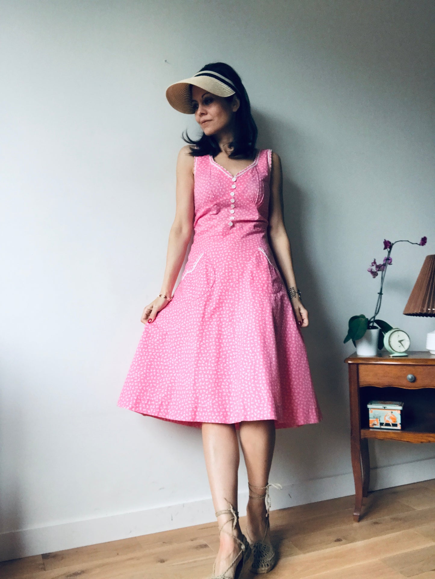 Vintage midi strap dress