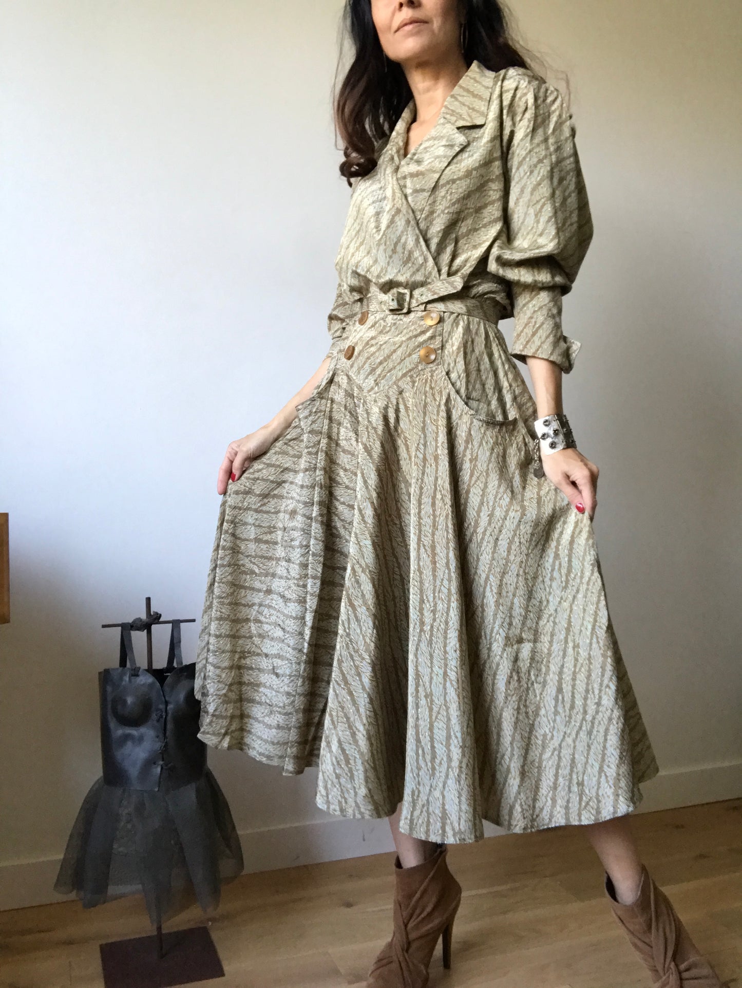 vintage midi dress 80s