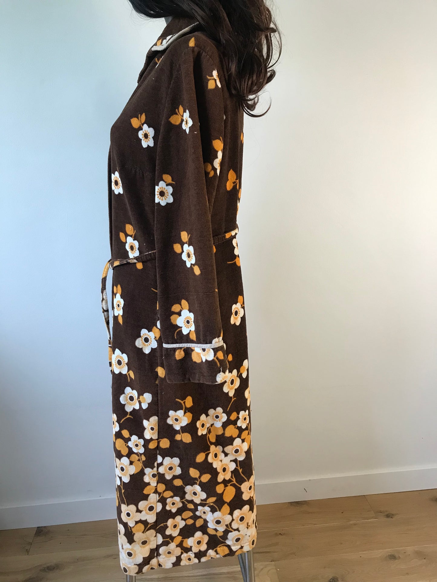 retro floral print dressing gown