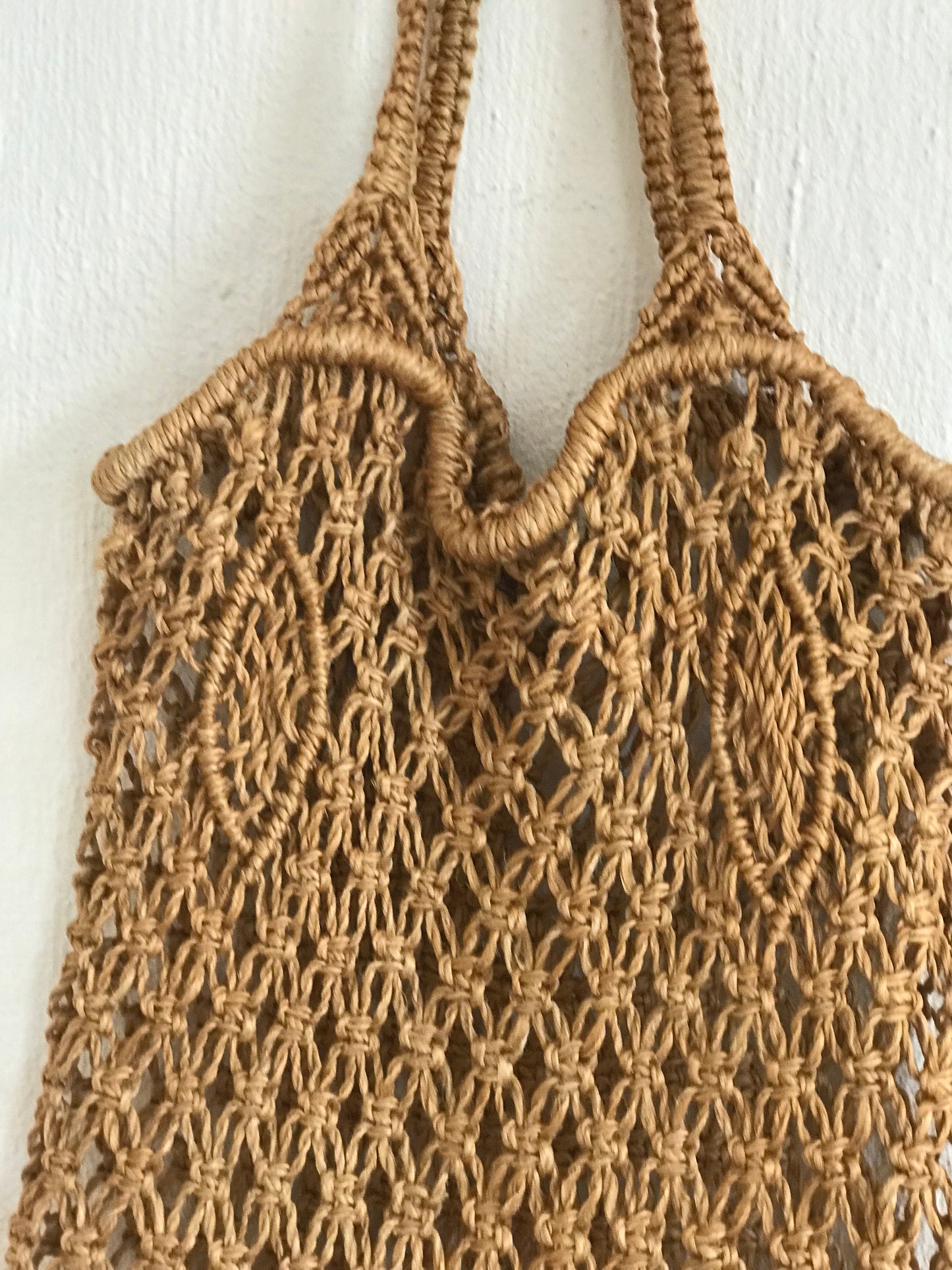 Vintage macrame shopper