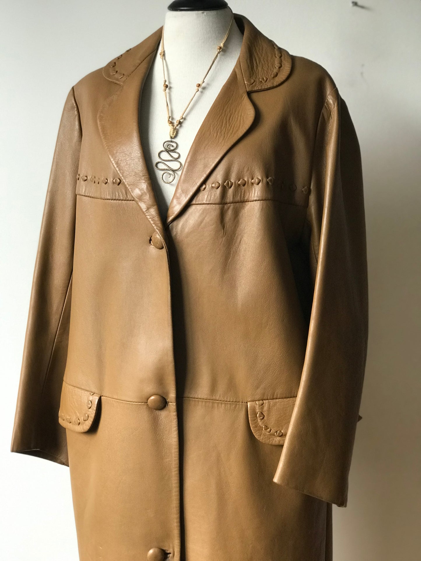 Lamb leather vintage coat