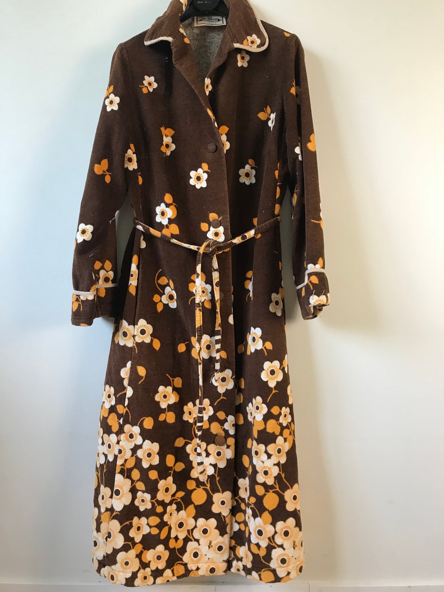 retro floral print dressing gown