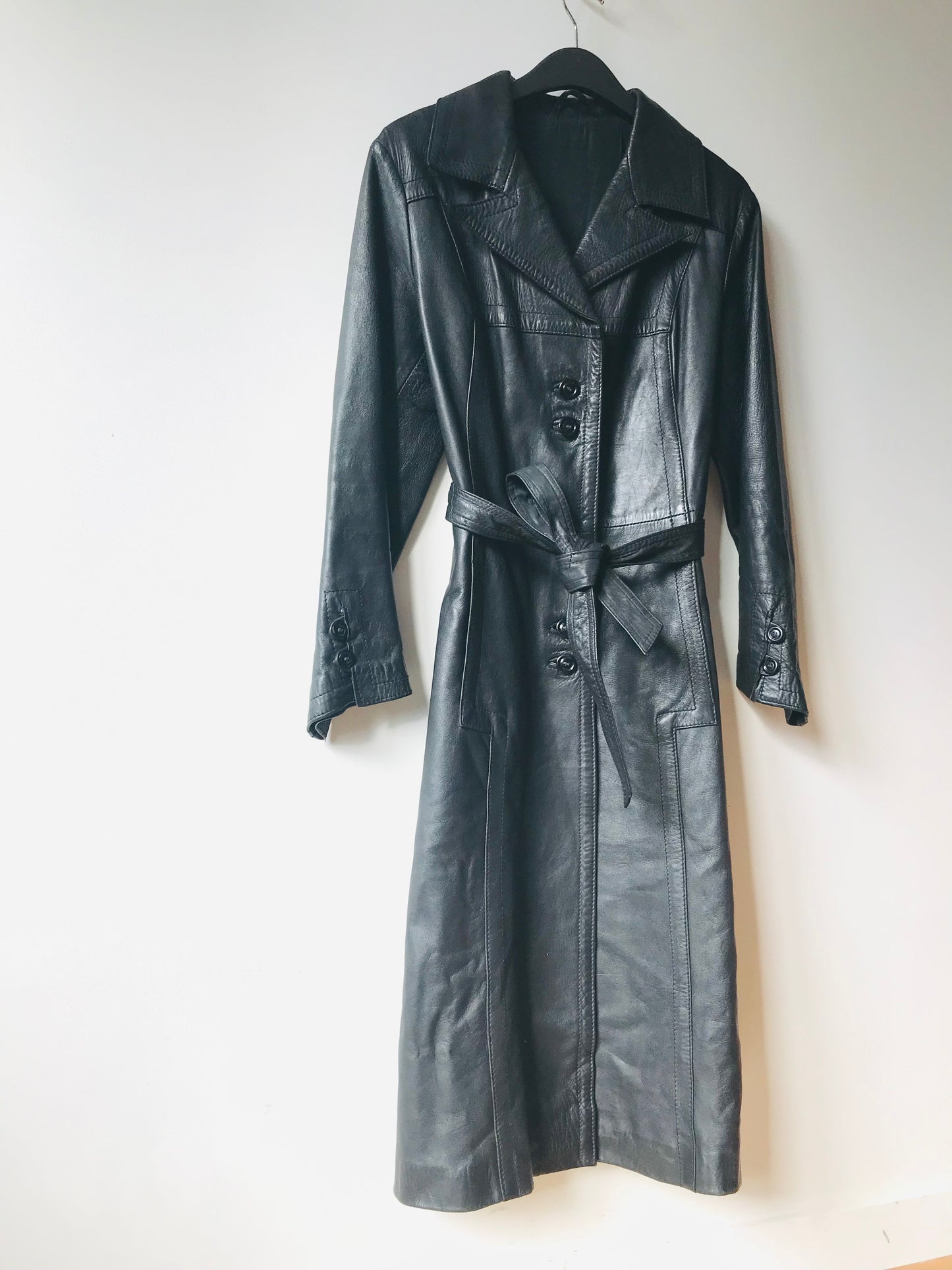 maxi leather coat vintage