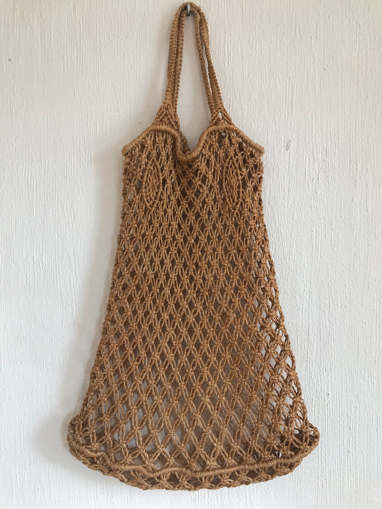 Vintage macrame shopper