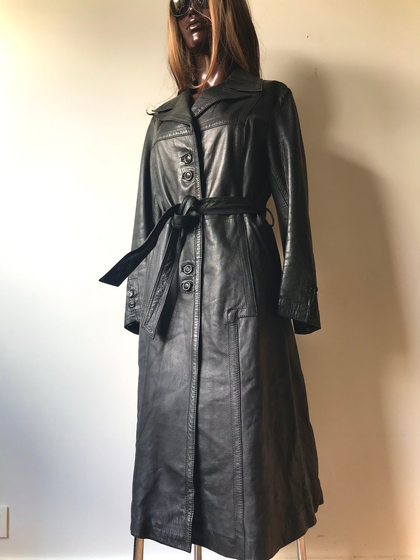 maxi leather coat vintage