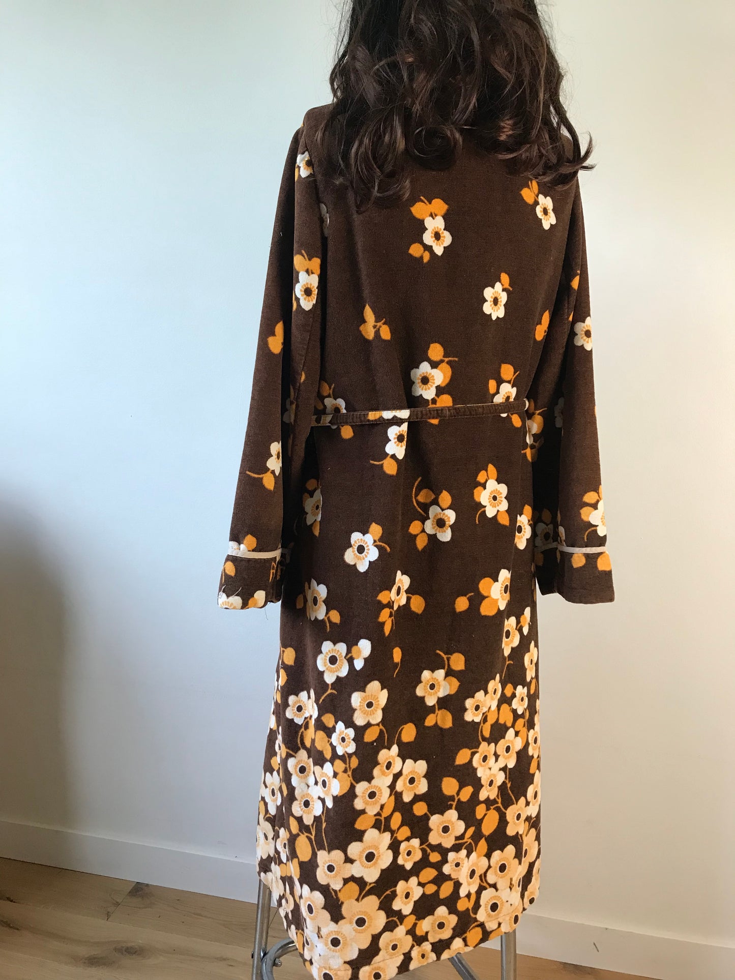 retro floral print dressing gown