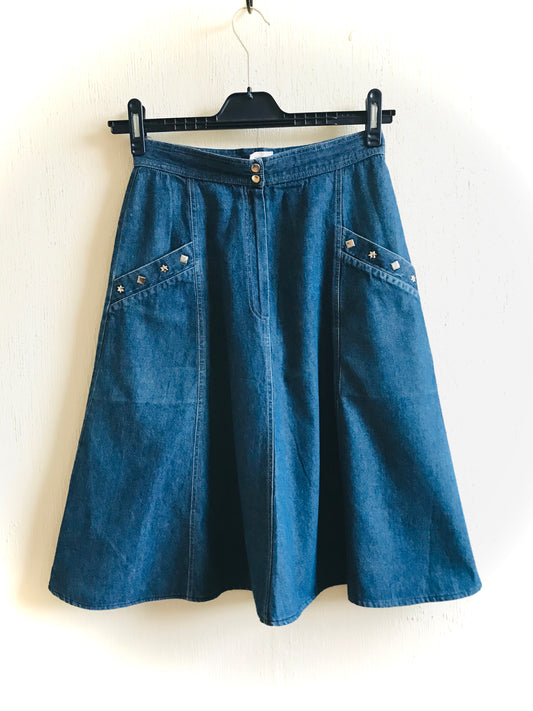 A-line denim skirt