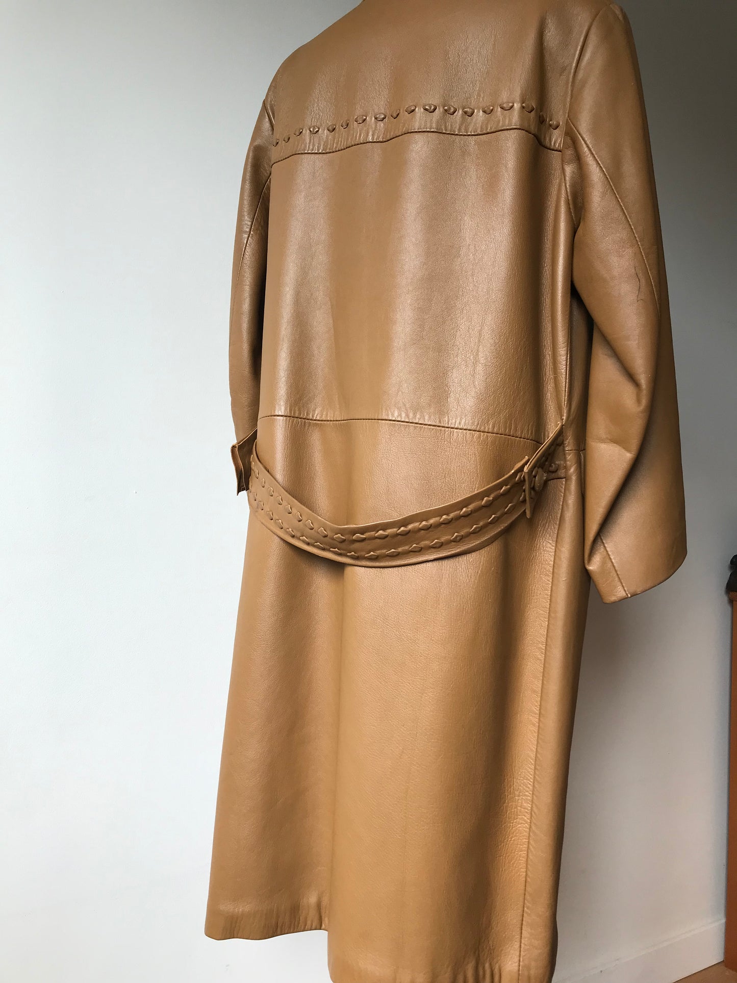 Lamb leather vintage coat