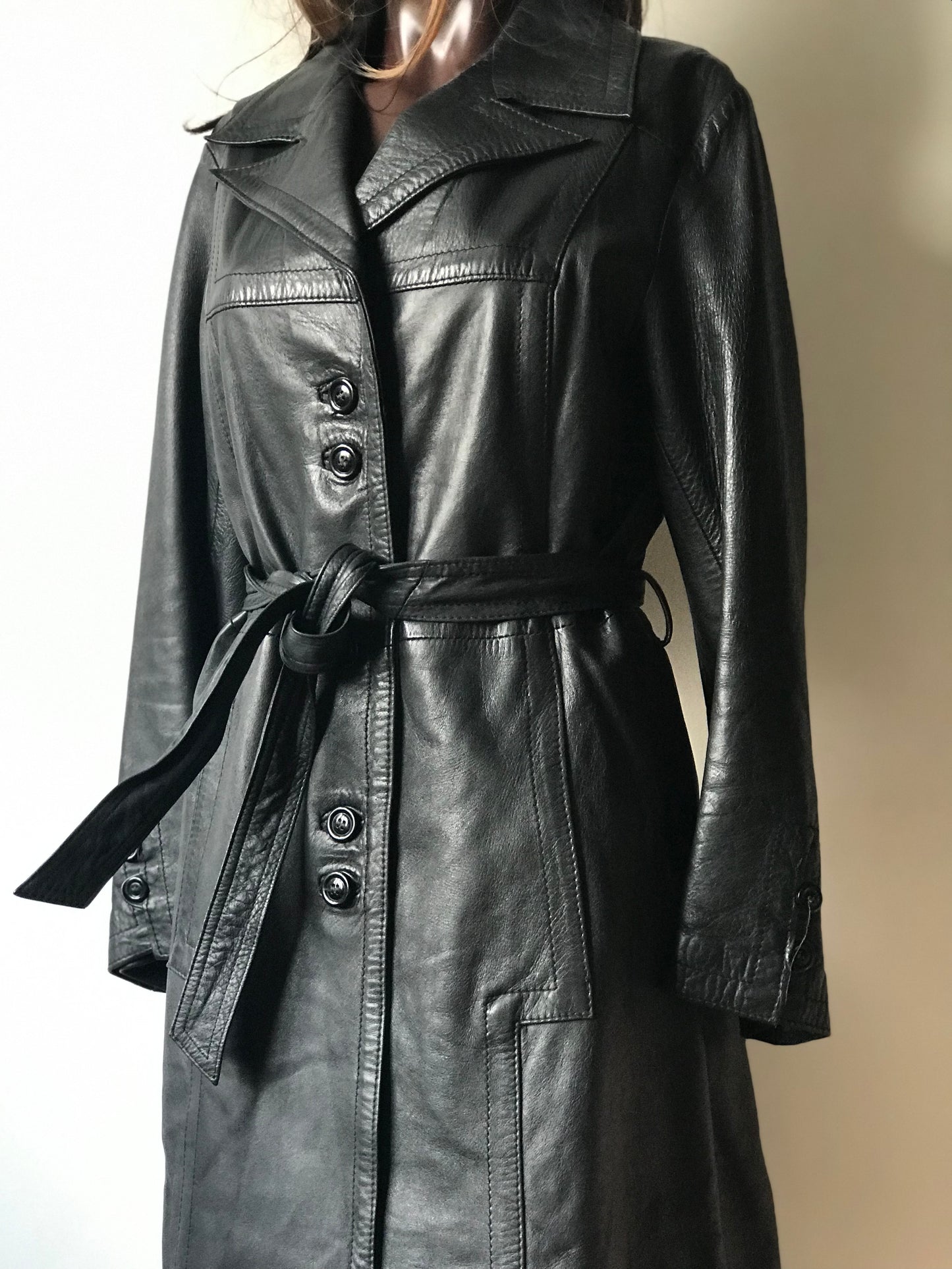 maxi leather coat vintage