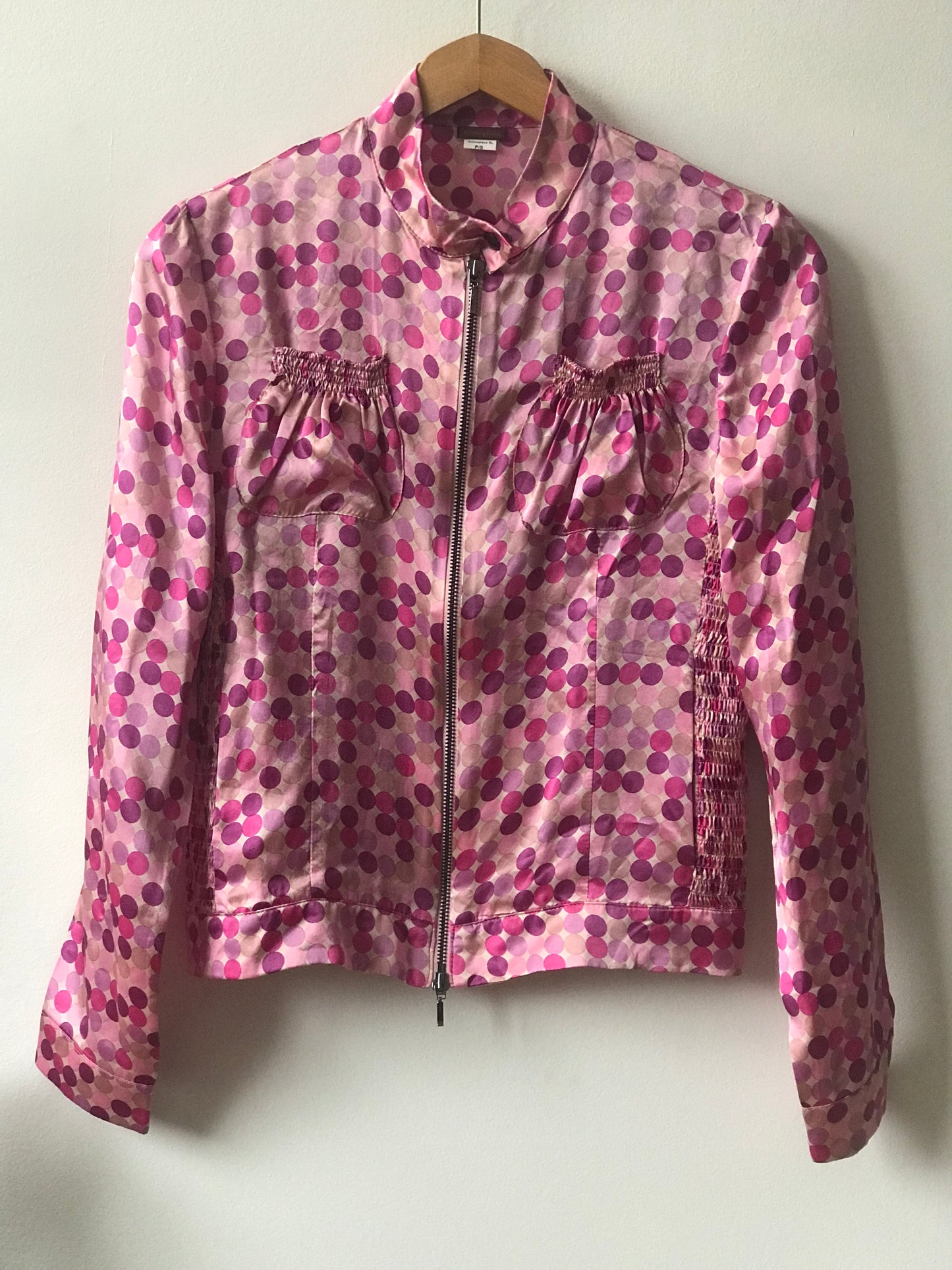 Polkadot silk bomber