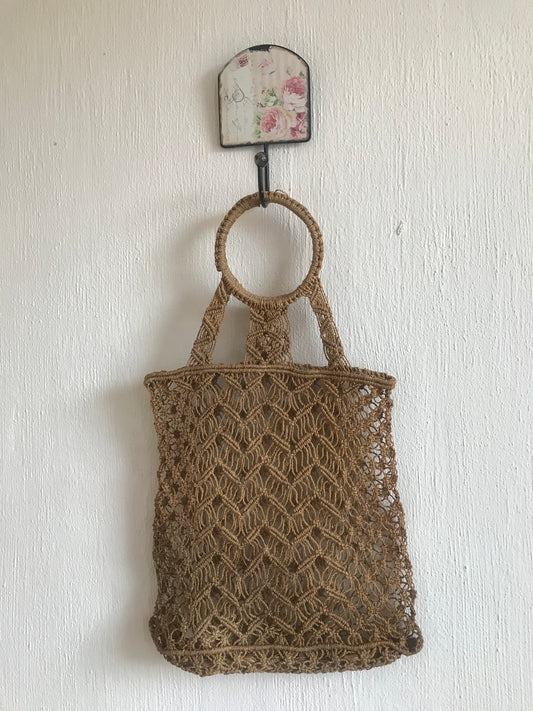 Vintage macrame purse