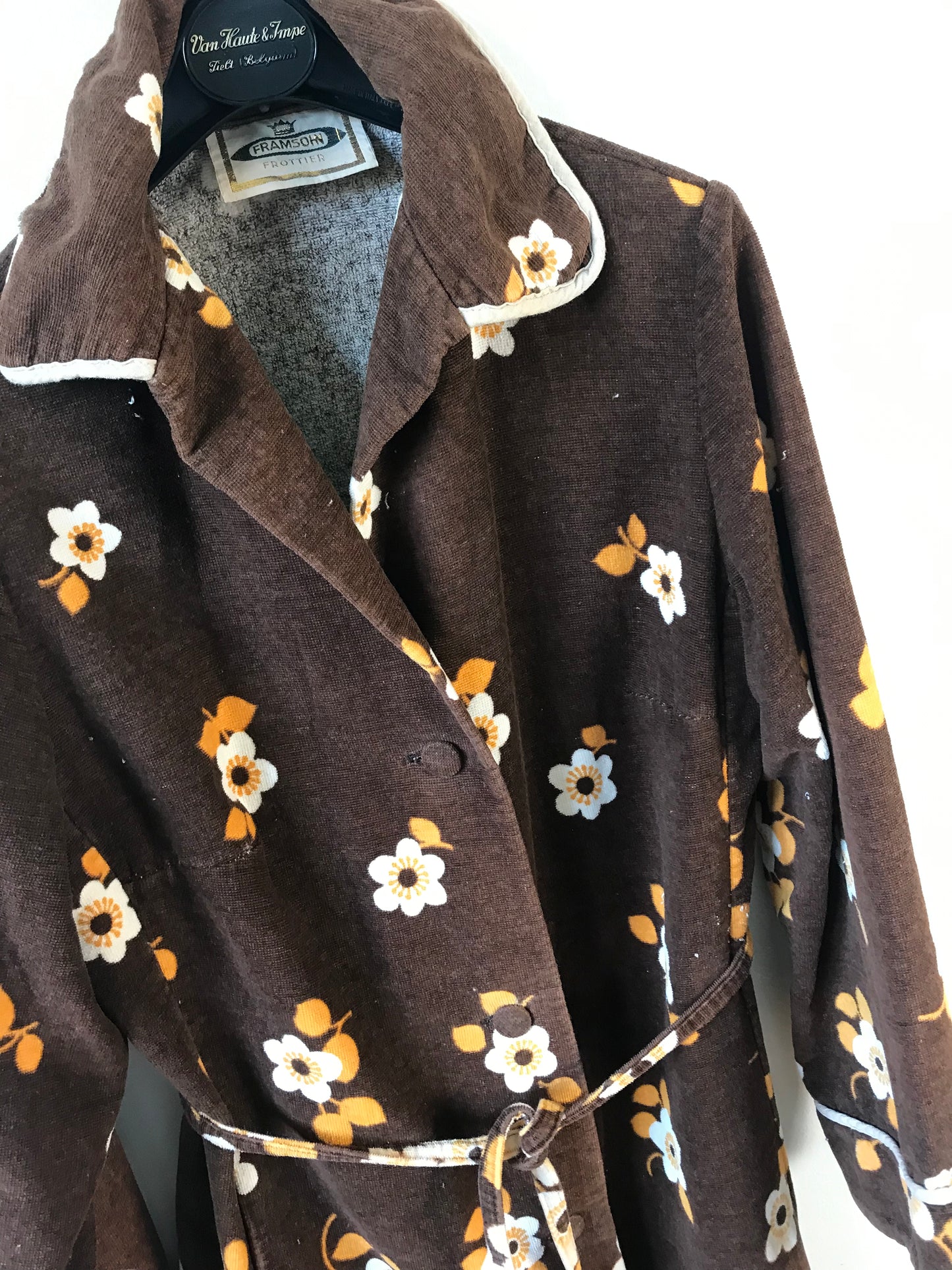 retro floral print dressing gown