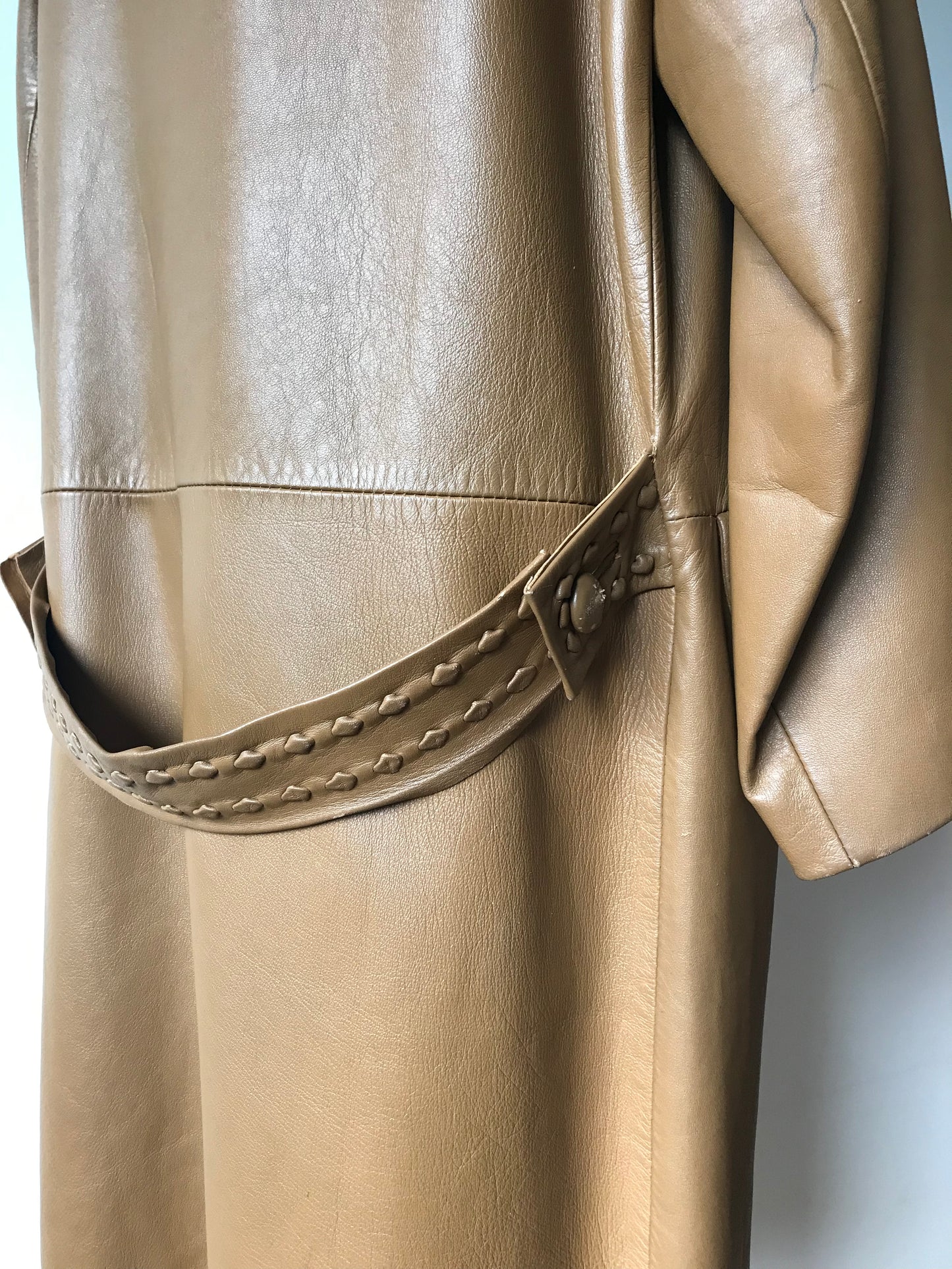 Lamb leather vintage coat