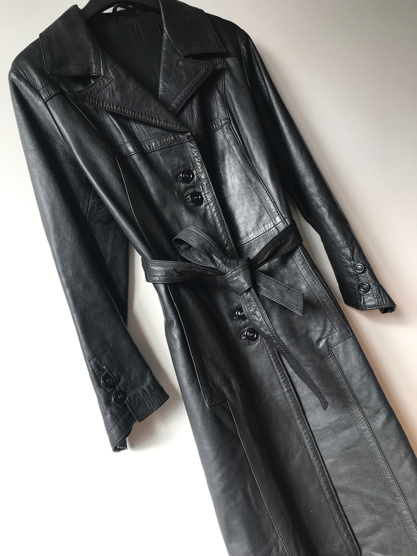 maxi leather coat vintage