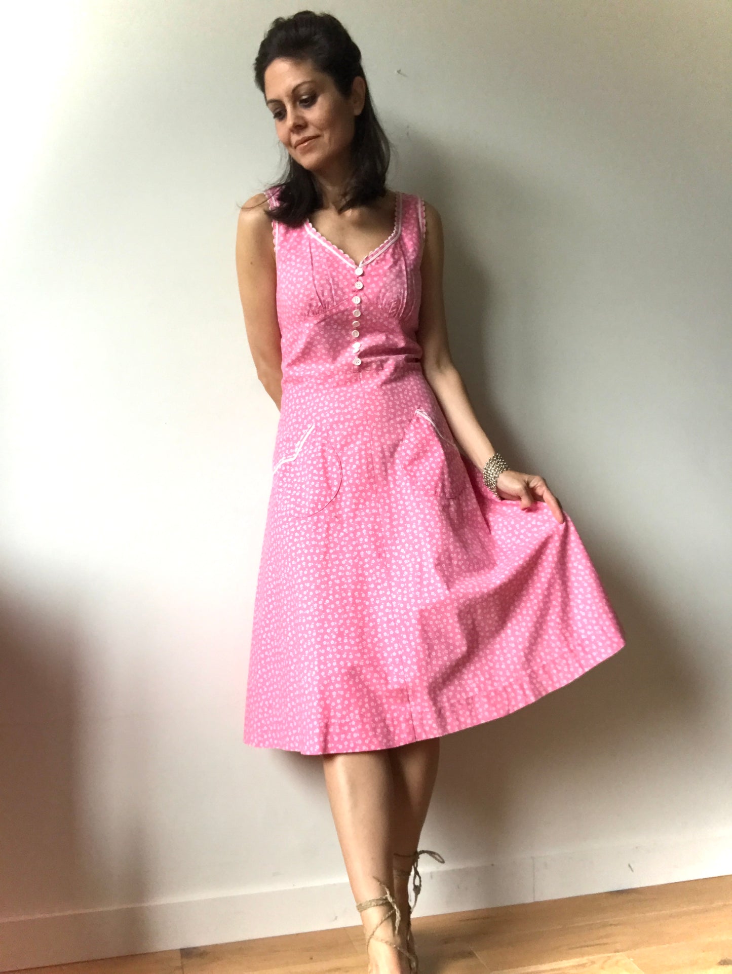 Vintage midi strap dress