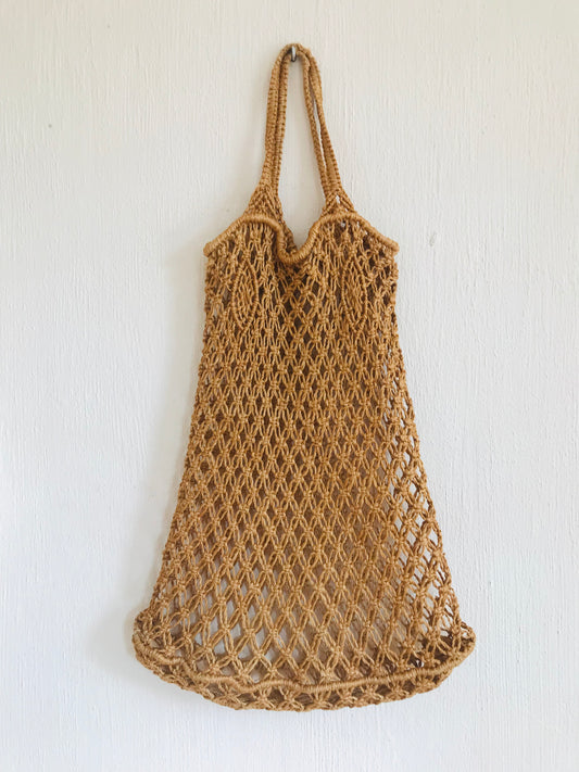 Vintage macrame shopper