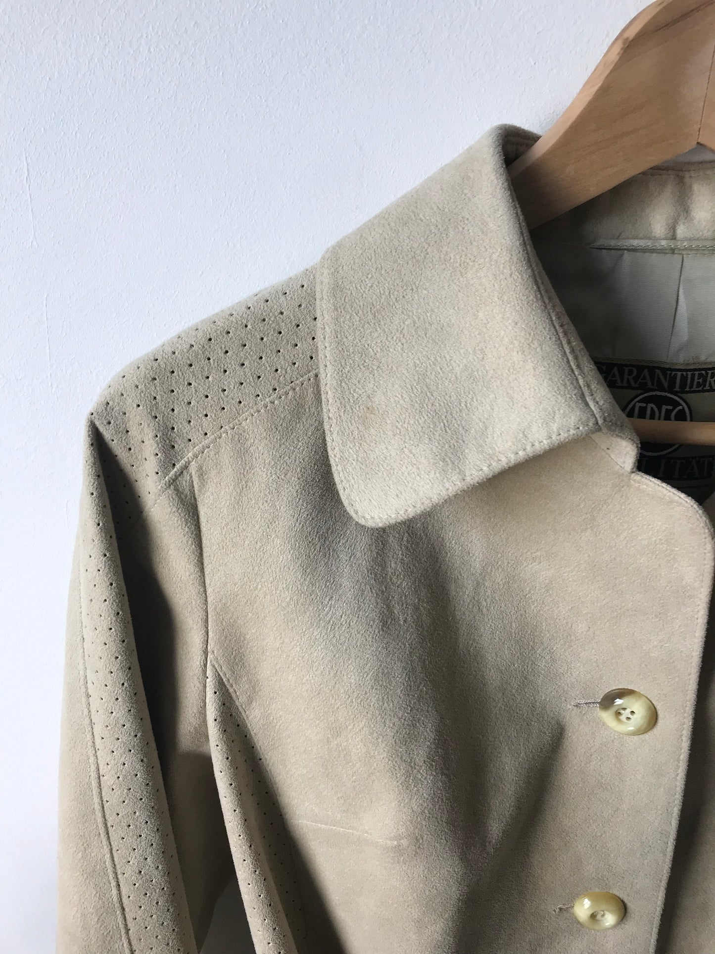 70s Suede look belted jacket