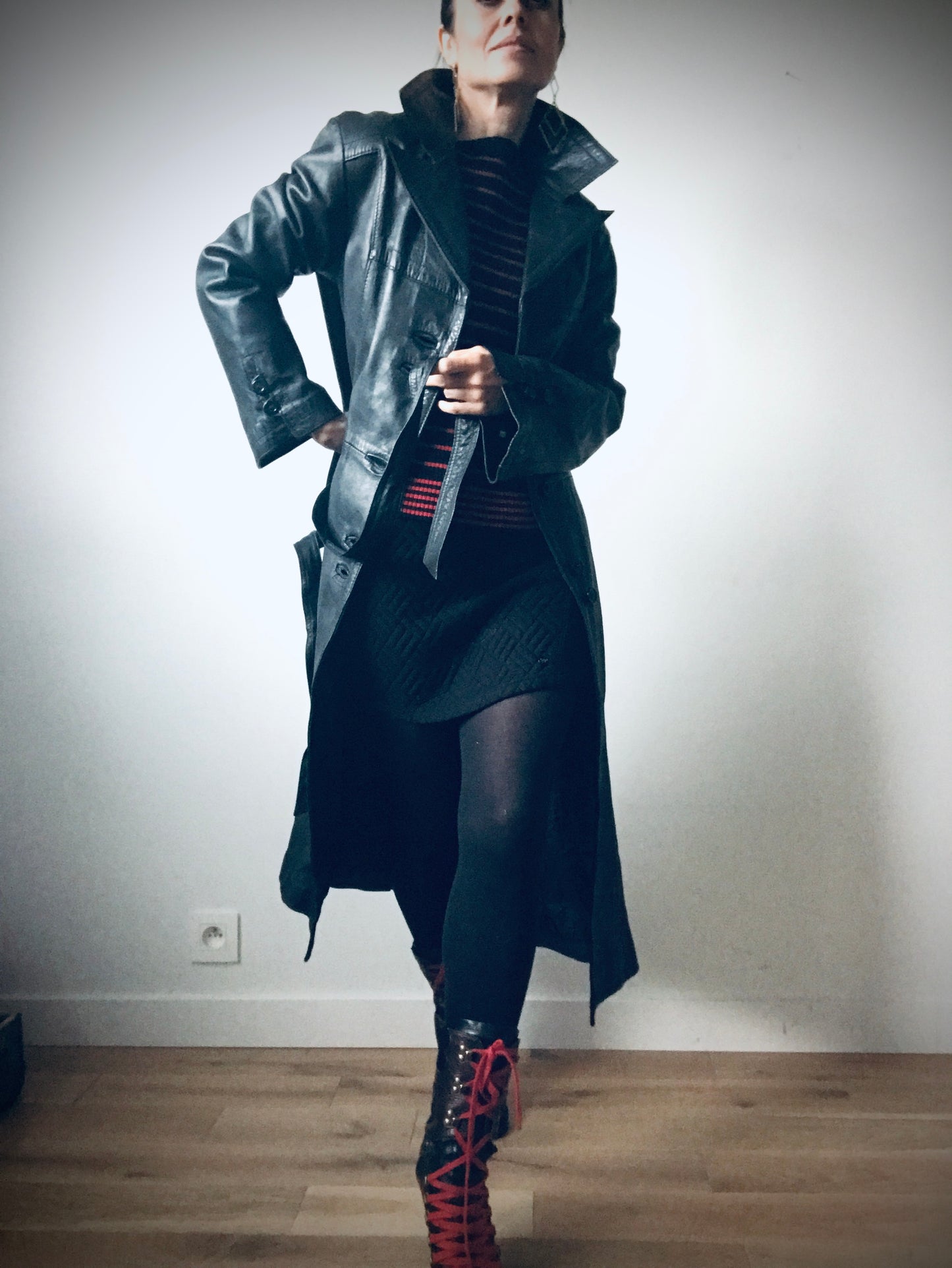 maxi leather coat vintage