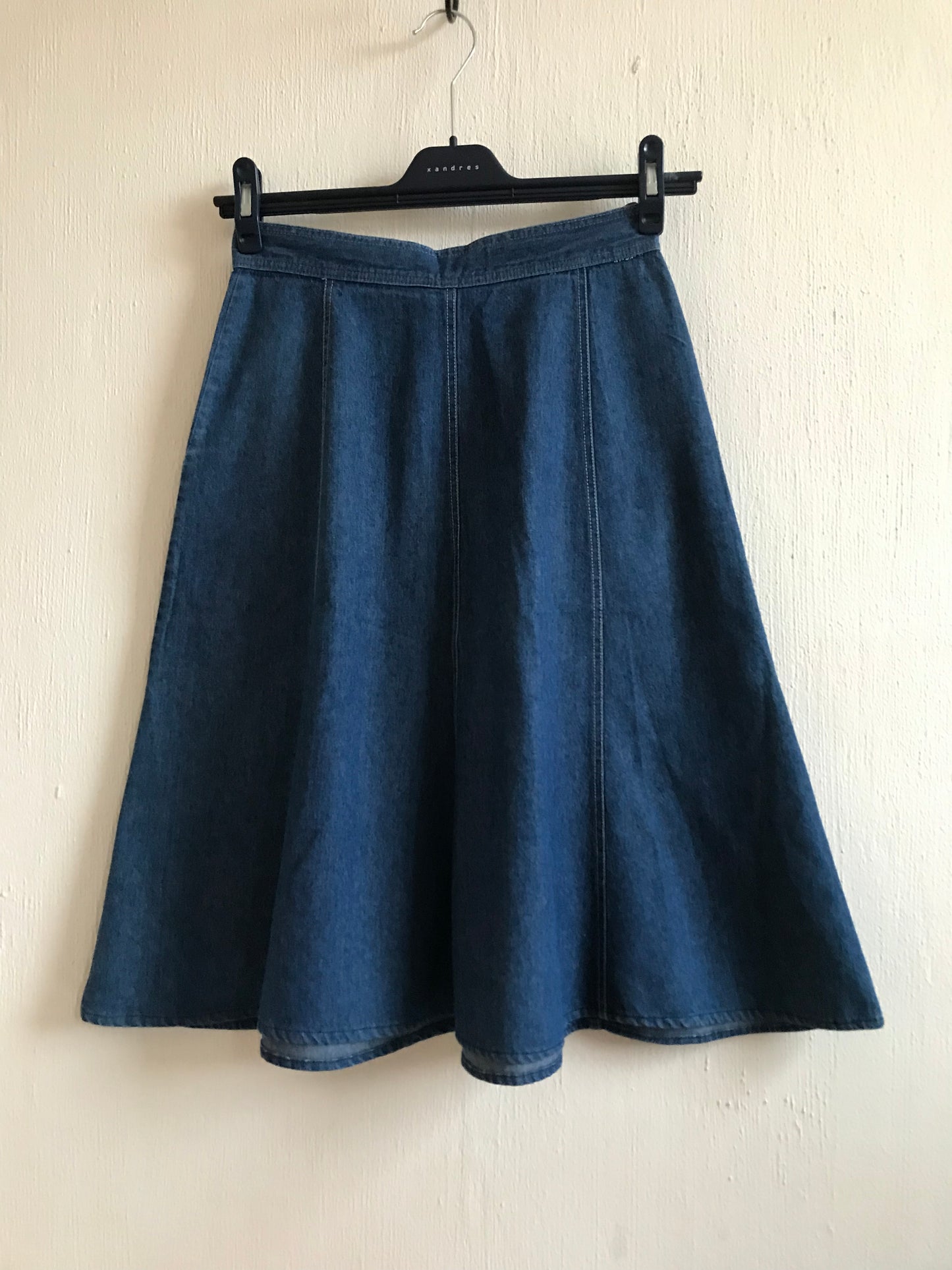 A-line denim skirt