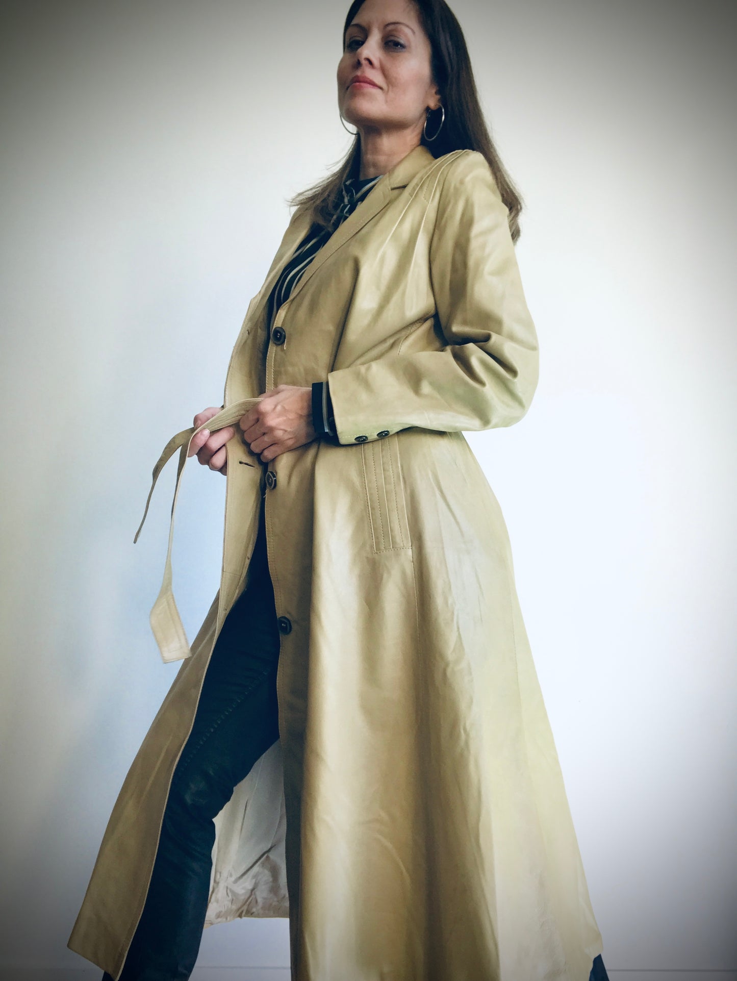 Maxi Leather trench 70s