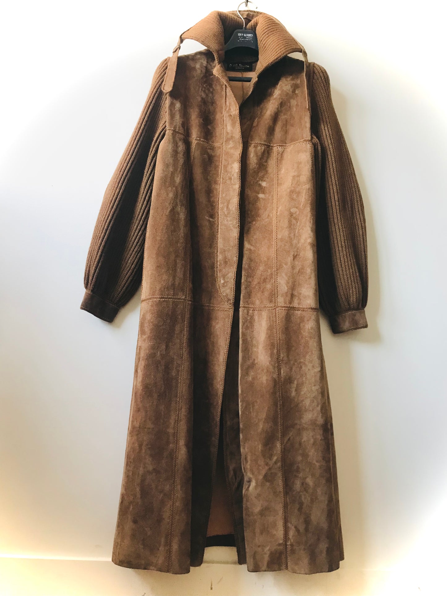 suede maxi coat 80s