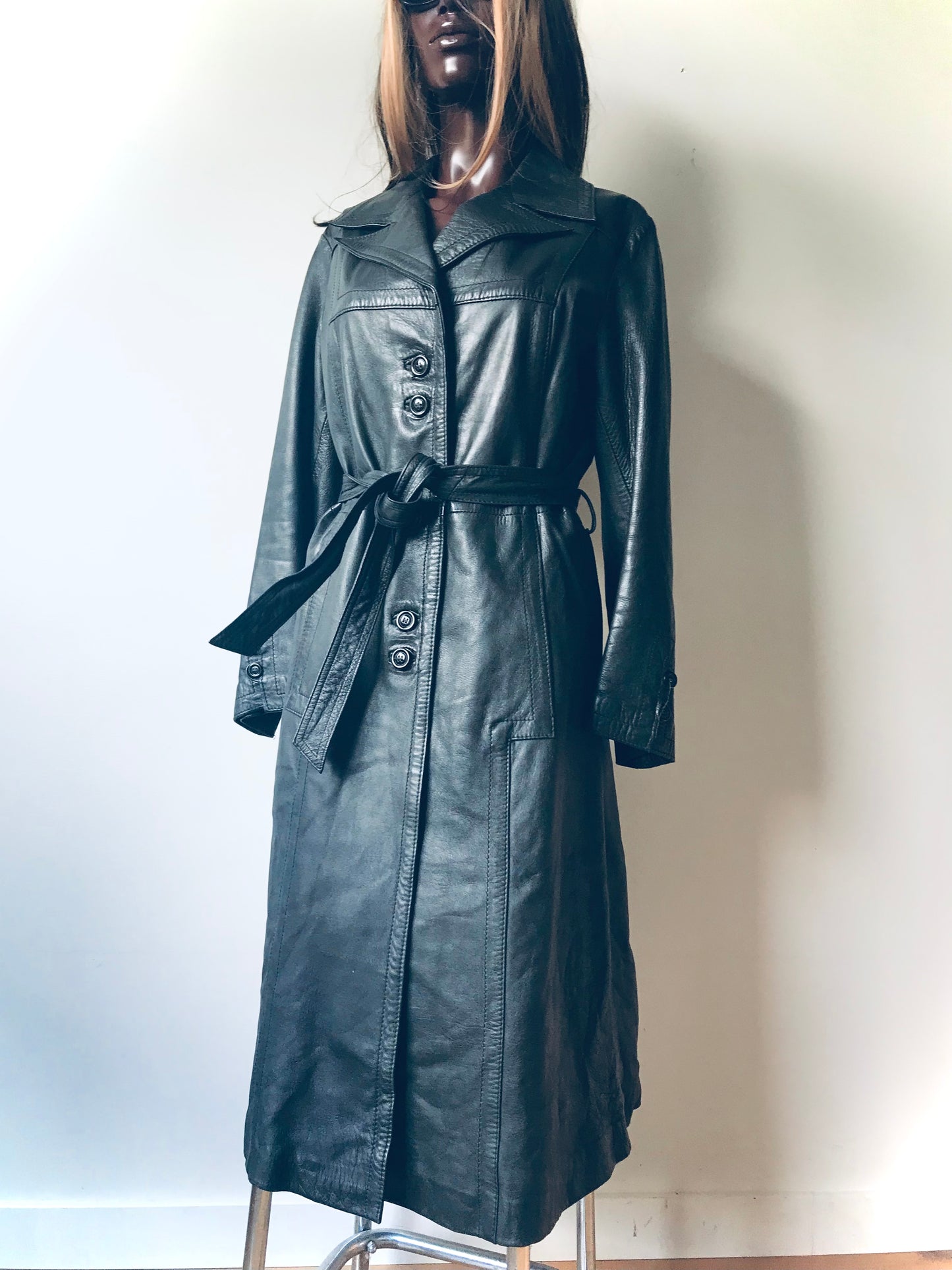 maxi leather coat vintage