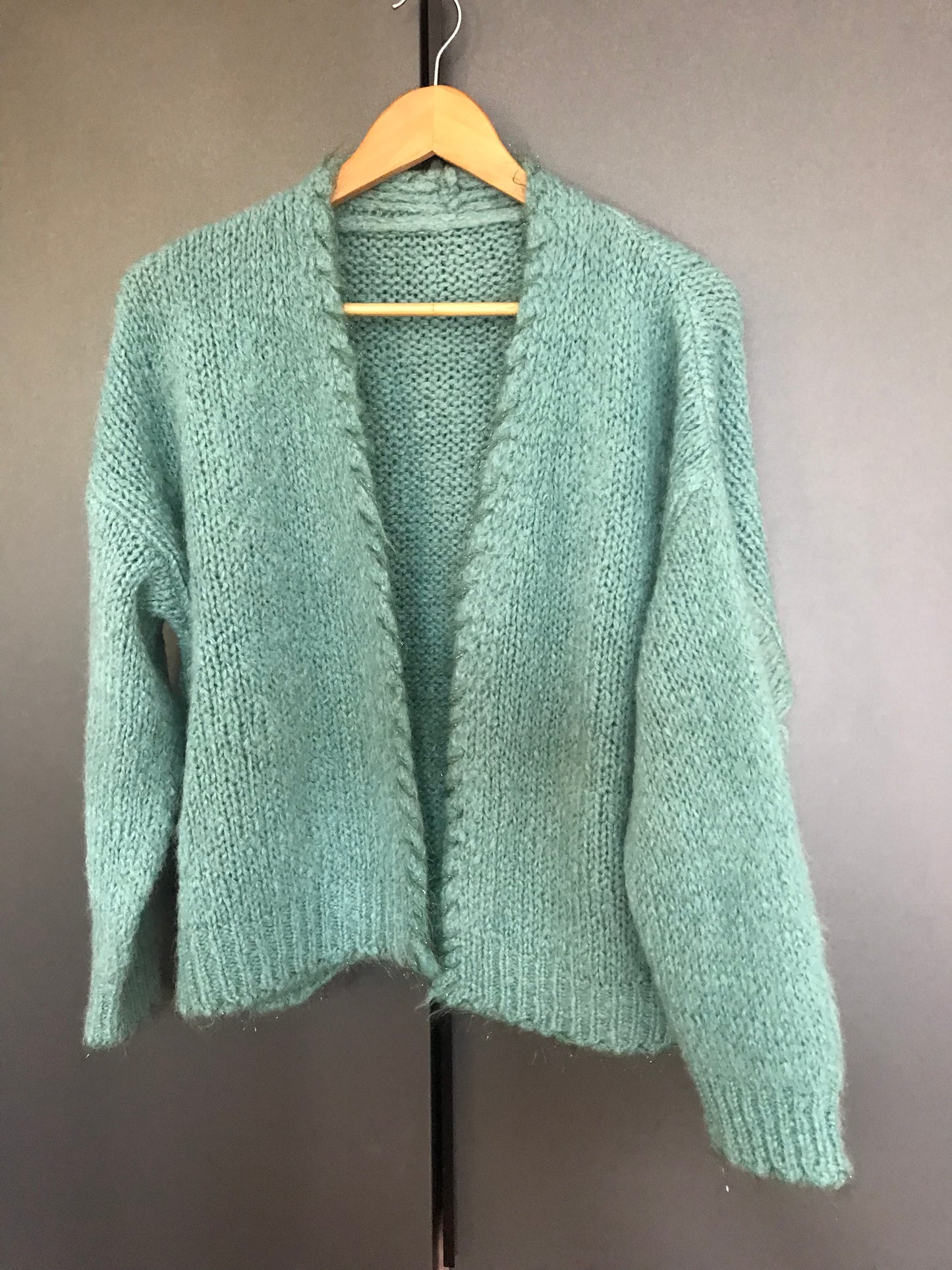 Turquoise wool cardigan