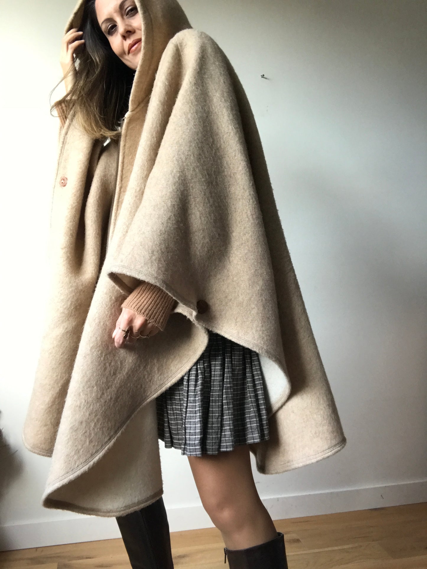 Mohair cape coat