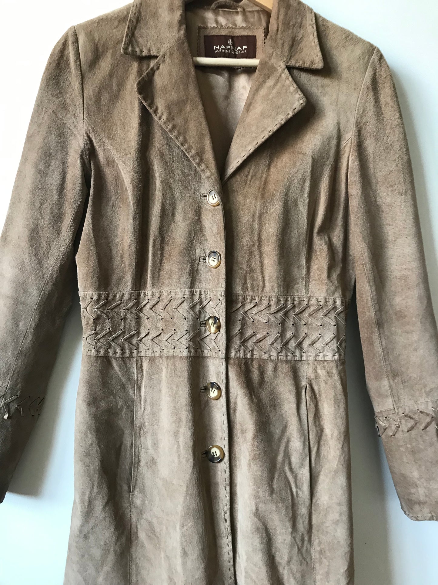 Naf Naf suede coat 90s