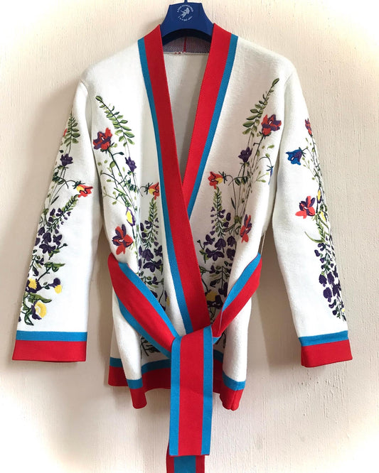 Embroidered kimono jacket