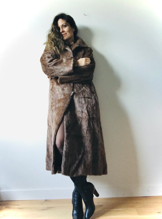 Faux fur maxi coat