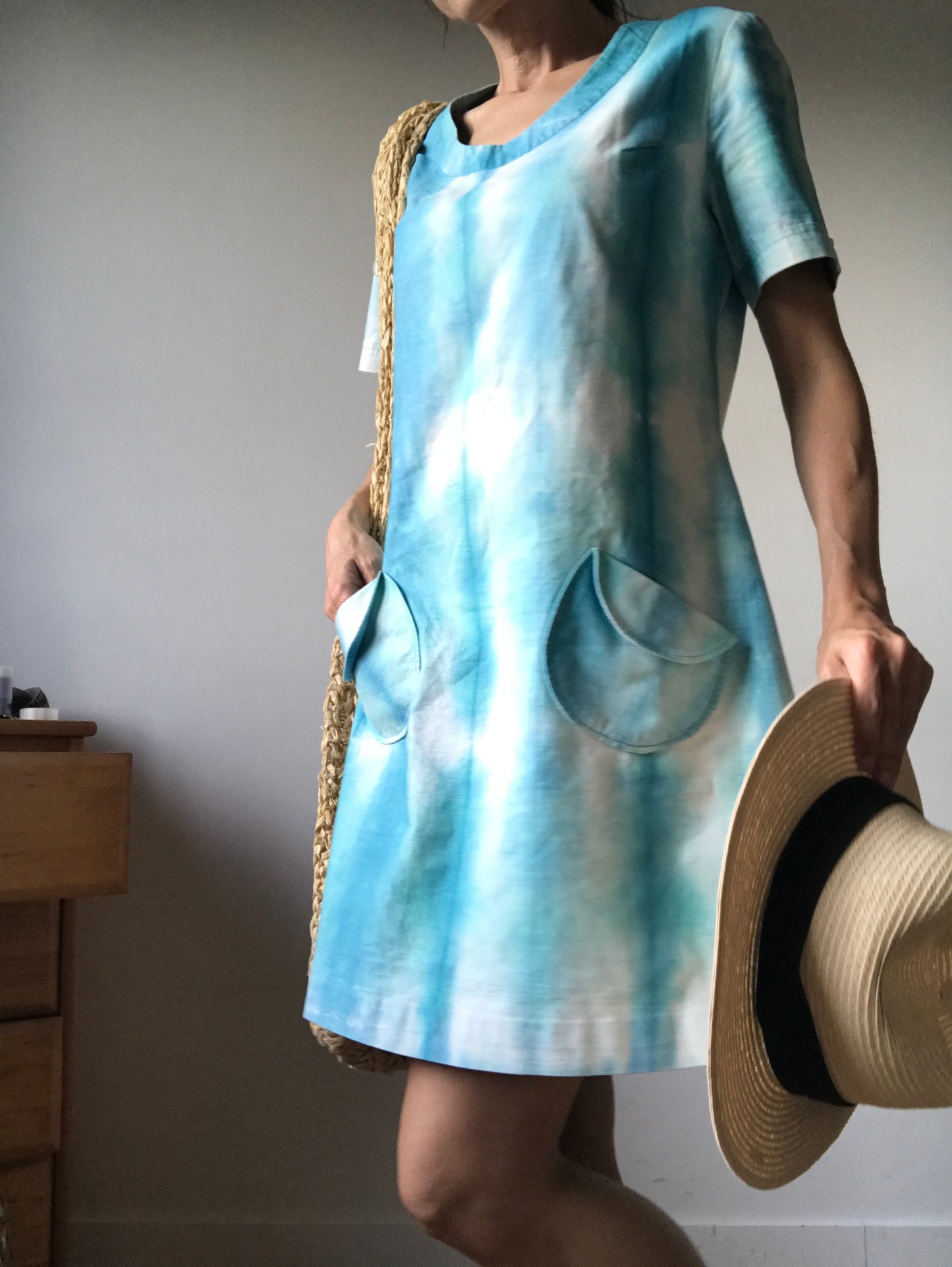 Vintage acid wash denim dress