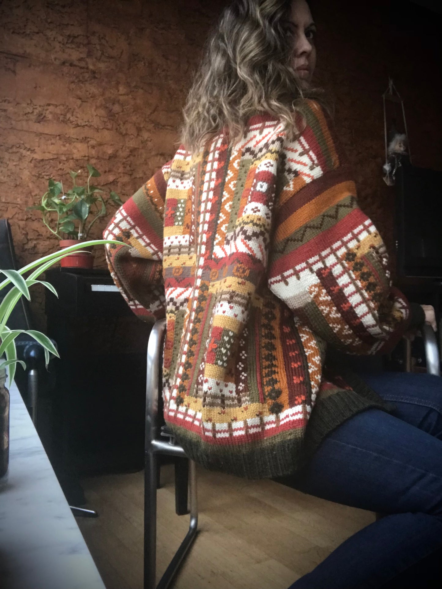 Knitted wool cardigan