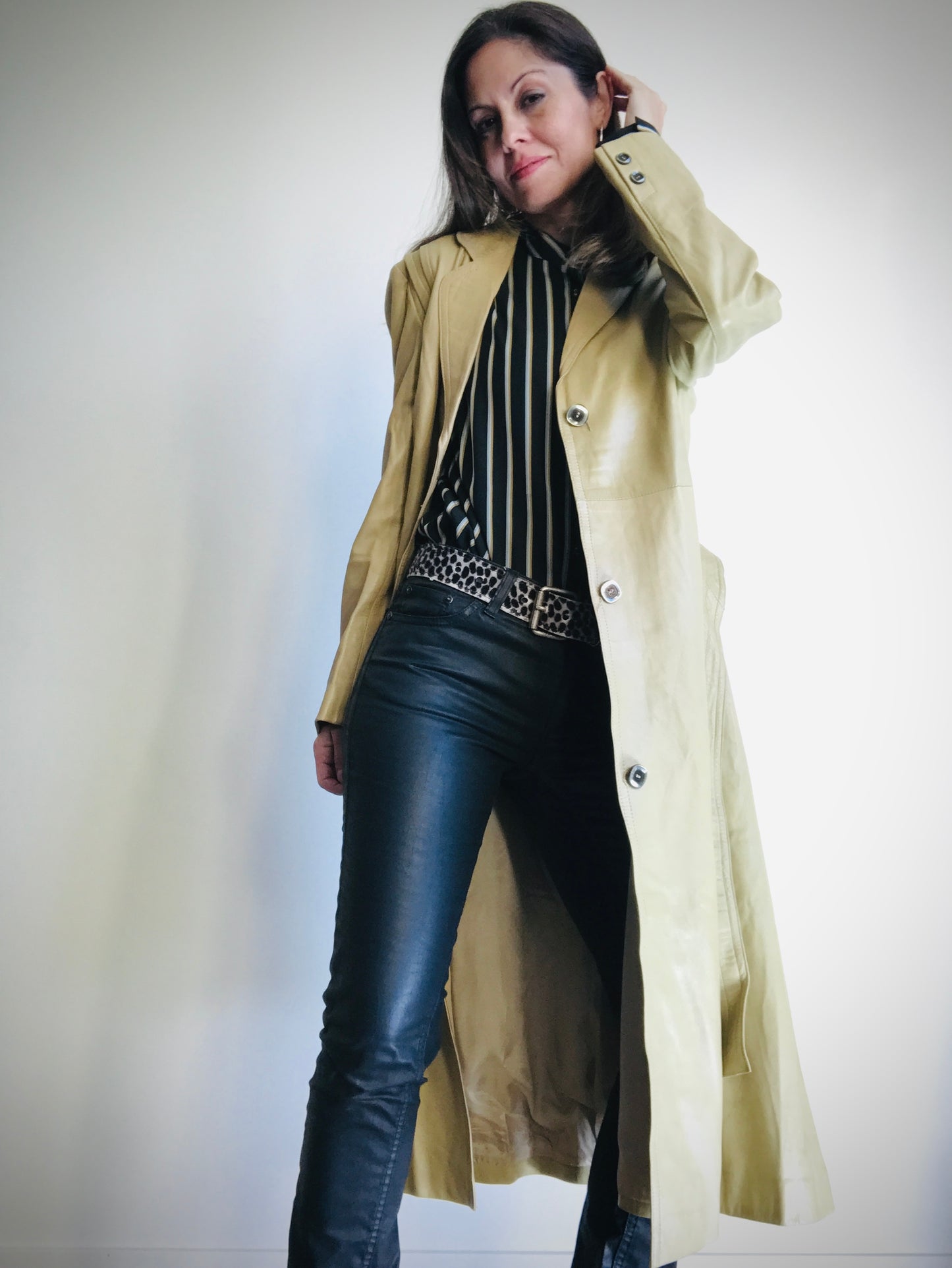 Maxi Leather trench 70s